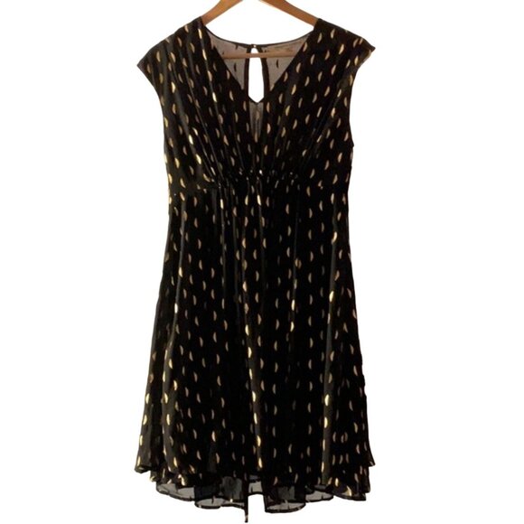 Collective Concepts Metallic Cocktail Maternity Party Dress Black Gold Women's S - Picture 11 of 11